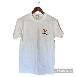 Virginia Cavaliers White S/S T-Shirt Men's Size Small Hanes Beefy T NCAA